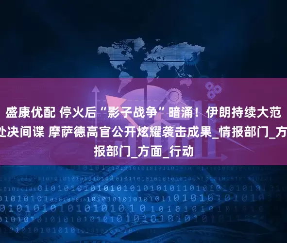 盛康优配 停火后“影子战争”暗涌！伊朗持续大范围搜捕处决间谍 摩萨德高官公开炫耀袭击成果_情报部门_方面_行动